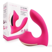 Розовый  L-образный вибромассажёр с вакуумной стимуляцией 3,5’’ Silicone Billow Suction Lover - Erokay