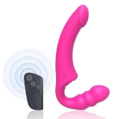 Розовый безремневой страпон Straples Strap-On Dildo - Erokay - купить с доставкой в Орле