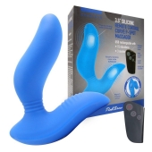 Синий вибромассажер простаты 3,5’’ Remote Control Curve P-spot Massager - 12 см. - Erokay - в Орле купить с доставкой