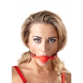 Силиконовый кляп-шар на чёрных ремешках Red Gag silicone - Orion - купить с доставкой в Орле