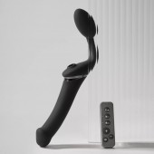 Черный безремневой вибрострапон Strap-On-Me Multi Orgasm Size XL - Strap-on-me - купить с доставкой в Орле