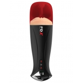 Телесный мастурбатор-вагина в черной колбе с вибрацией Fuck-O-Matic Pro XL - Pipedream - в Орле купить с доставкой