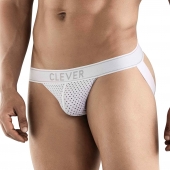 Белые перфорированные трусы-джоки Clever Ambar Jockstrap - Clever Masculine Underwear купить с доставкой Белые перфорированные трусы-джоки Clever Ambar Jockstrap - Clever Masculine Underwear купить с доставкой