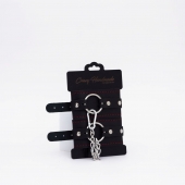 Черно-красные кожаные оковы - Crazy Handmade - купить с доставкой в Орле