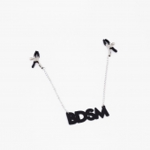 Зажимы на соски с кожаной подвеской BDSM - Crazy Handmade - купить с доставкой в Орле