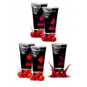 Набор из 5 съедобных лубрикантов JUJU (клубника х 2, малина х 2, вишня) - JuJu - купить с доставкой в Орле