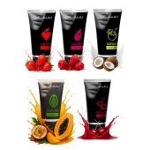 Набор из 5 съедобных лубрикантов JUJU (клубника, малина, тропические фрукты, вишня, кокос) - JuJu - купить с доставкой в Орле Набор из 5 съедобных лубрикантов JUJU (клубника, малина, тропические фрукты, вишня, кокос) - JuJu - купить с доставкой в Орле