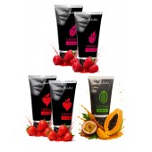Набор из 5 съедобных лубрикантов JUJU (клубника х 2, малина х 2, тропические фрукты) - JuJu - купить с доставкой в Орле