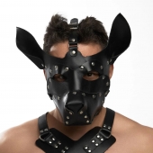 Черная кожаная маска «Собака» - Crazy Handmade - купить с доставкой в Орле