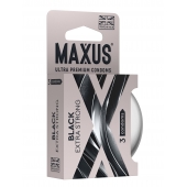 Черные утолщенные презервативы MAXUS Extra Strong с железным кейсом - 3 шт. - Maxus - купить с доставкой в Орле