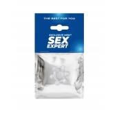 Прозрачное эластичное эрекционное кольцо с 6 шариками - Sex Expert - в Орле купить с доставкой