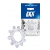 Прозрачное эрекционное кольцо со стимулирующими шариками - Sex Expert - в Орле купить с доставкой
