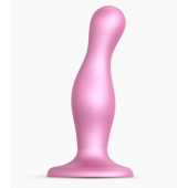 Розовая насадка Strap-On-Me Dildo Plug Curvy size M - Strap-on-me - купить с доставкой в Орле