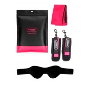 Черно-розовый эротический набор: маска, наручники и повязка - Erokay - купить с доставкой в Орле