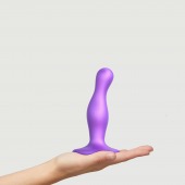 Фиолетовая насадка Strap-On-Me Dildo Plug Curvy size S - Strap-on-me - купить с доставкой в Орле