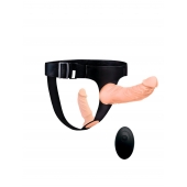 Женский страпон с 2 насадками, вибрацией и пультом ДУ - Erowoman-Eroman - купить с доставкой в Орле