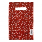 Красный подарочный новогодний пакет с вырубной ручкой (20х30 см) - Сима-Ленд - купить с доставкой в Орле