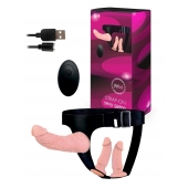 Женский страпон с 3 насадками и вибрацией - Erowoman-Eroman - купить с доставкой в Орле