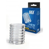 Прозрачная сквозная насадка на пенис с ребрышками - Sex Expert - в Орле купить с доставкой