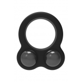 Черное эрекционное кольцо с утяжелителями Cockring Dual Weight - Dream Toys - в Орле купить с доставкой