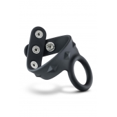 Черное эрекционное кольцо с подхватом мошонки на кнопках VS6 - Blush Novelties - в Орле купить с доставкой