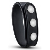 Черное эрекционное кольцо на кнопках - Blush Novelties - в Орле купить с доставкой