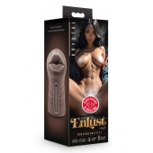 Коричневый мастурбатор-ротик Krystal Vibrating Masturbator - Blush Novelties - в Орле купить с доставкой