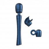 Синий вибромассажёр с насадками Man.wand Edgy - Manwan - в Орле купить с доставкой