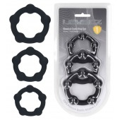 Набор из 3 эрекционных колец Beaded Silicone Cockring Set - Shots Media BV - в Орле купить с доставкой