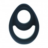 Черное эрекционное кольцо Double Ergo Silicone Cockring - Shots Media BV - в Орле купить с доставкой