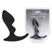 Черная анальная пробка для массажа простаты Double Ripple Silicone Prostate Massager - Shots Media BV - в Орле купить с доставкой