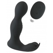 Черная анальная пробка с вибрацией, вращением и пультом ДУ RC Butt Plug with 2 Functions - Orion - в Орле купить с доставкой