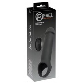 Черная вибронасадка для пениса с хомутом для мошонки и пультом ДУ Remote Controlled Penis Extension - Orion - в Орле купить с доставкой