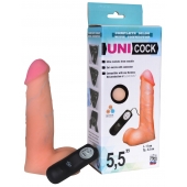 Фаллическая насадка Харнесс UNICOCK 5,5  с вибрацией - 17 см. - LOVETOY (А-Полимер) - купить с доставкой в Орле