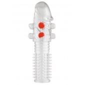 Гелевая прозрачная насадка с шариками и шипами - 14 см. - Toyfa Basic - в Орле купить с доставкой Гелевая прозрачная насадка с шариками и шипами - 14 см. - Toyfa Basic - в Орле купить с доставкой