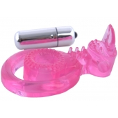 Розовая вибронасадка со стимулятор клитора   Язычок - Toyfa Basic - в Орле купить с доставкой