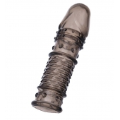 Дымчатая закрытая насадка ToyFa XLover с чешуйками и пупырышками - 13,5 см. - ToyFa - в Орле купить с доставкой