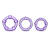 Набор из 3 фиолетовых эрекционных колец Stay Hard Beaded Cockrings - Blush Novelties - в Орле купить с доставкой