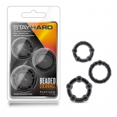 Набор из 3 чёрных эрекционных колец Stay Hard Beaded Cockrings - Blush Novelties - в Орле купить с доставкой