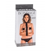 Ошейник с длинной лентой и наручниками Strap Bondage Kit Plus Size - Lola Games - купить с доставкой в Орле