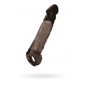 Чёрная насадка на пенис Tс подхватом - 19,5 см. - ToyFa - в Орле купить с доставкой