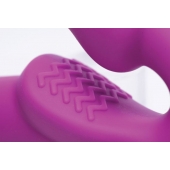 Ярко-розовый безремневой вибрострапон Evoke Vibrating Strapless Silicone Strap-on Dildo - XR Brands - купить с доставкой в Орле