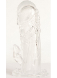 Прозрачная гелевая насадка с клиторальным отростком - 13 см. - Toyfa Basic - в Орле купить с доставкой Прозрачная гелевая насадка с клиторальным отростком - 13 см. - Toyfa Basic - в Орле купить с доставкой