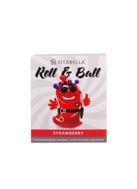 Стимулирующий презерватив-насадка Roll   Ball Strawberry - Sitabella - купить с доставкой в Орле