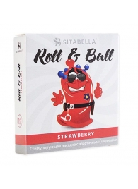 Стимулирующий презерватив-насадка Roll   Ball Strawberry - Sitabella - купить с доставкой в Орле