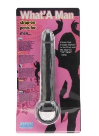 Чёрная насадка на пенис для анальной стимуляции WHATA MAN - 16 см. - Seven Creations - в Орле купить с доставкой