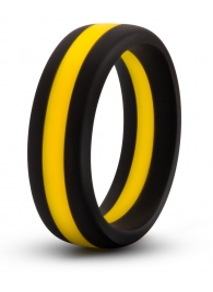Черно-желтое силиконовое эрекционное кольцо Silicone Go Pro Cock Ring - Blush Novelties - в Орле купить с доставкой