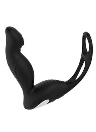 Черный вибромассажер простаты P-PLEASER W ERECTION ENHANCE - Dream Toys - в Орле купить с доставкой