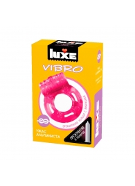 Розовое эрекционное виброкольцо Luxe VIBRO  Ужас Альпиниста  + презерватив - Luxe - в Орле купить с доставкой