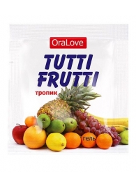 Пробник гель-смазки Tutti-frutti со вкусом тропических фруктов - 4 гр. - Биоритм - купить с доставкой в Орле